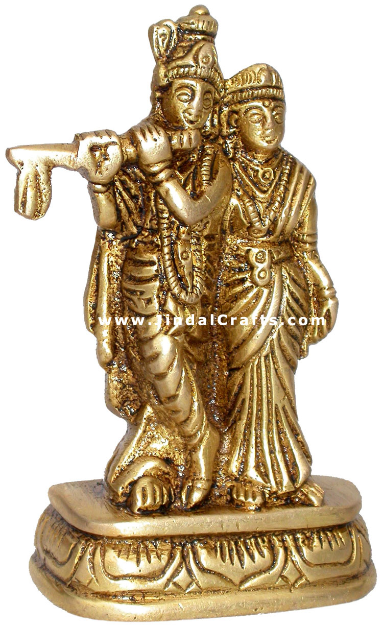 Radha Krishna - Hindu Religious Statue Brass Handicraft
