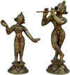 Radha Krishna Hand Carved Indian Art Craft Handicraft Home Decor Brass Silver