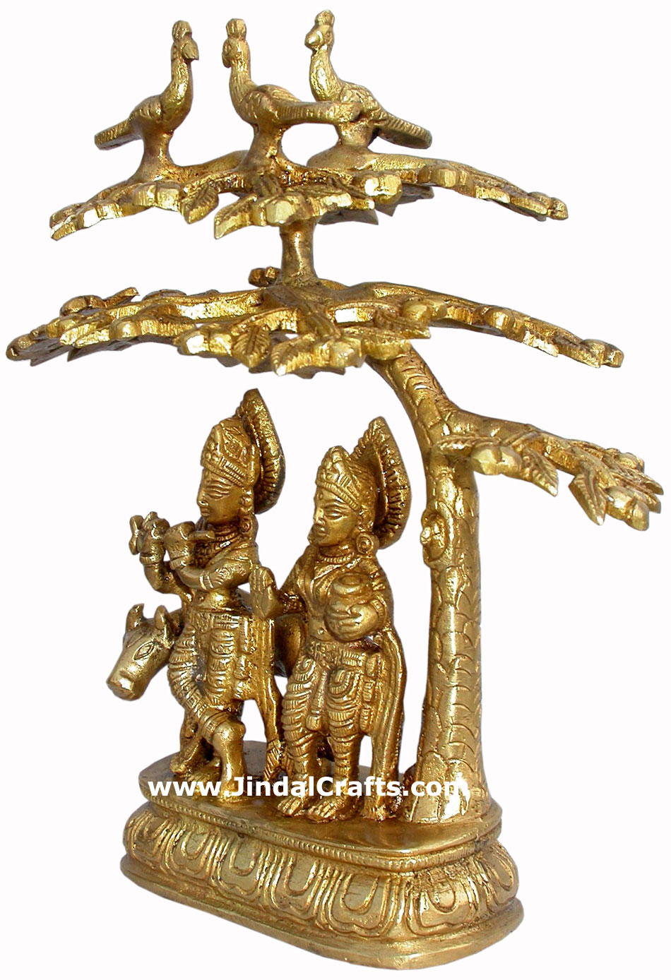 Radha Krishna Hand Carved Indian Art Craft Handicraft Home Decor Brass Figurine