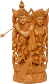 Radha Krishna Indian Deities Wood Carving Hand Carved