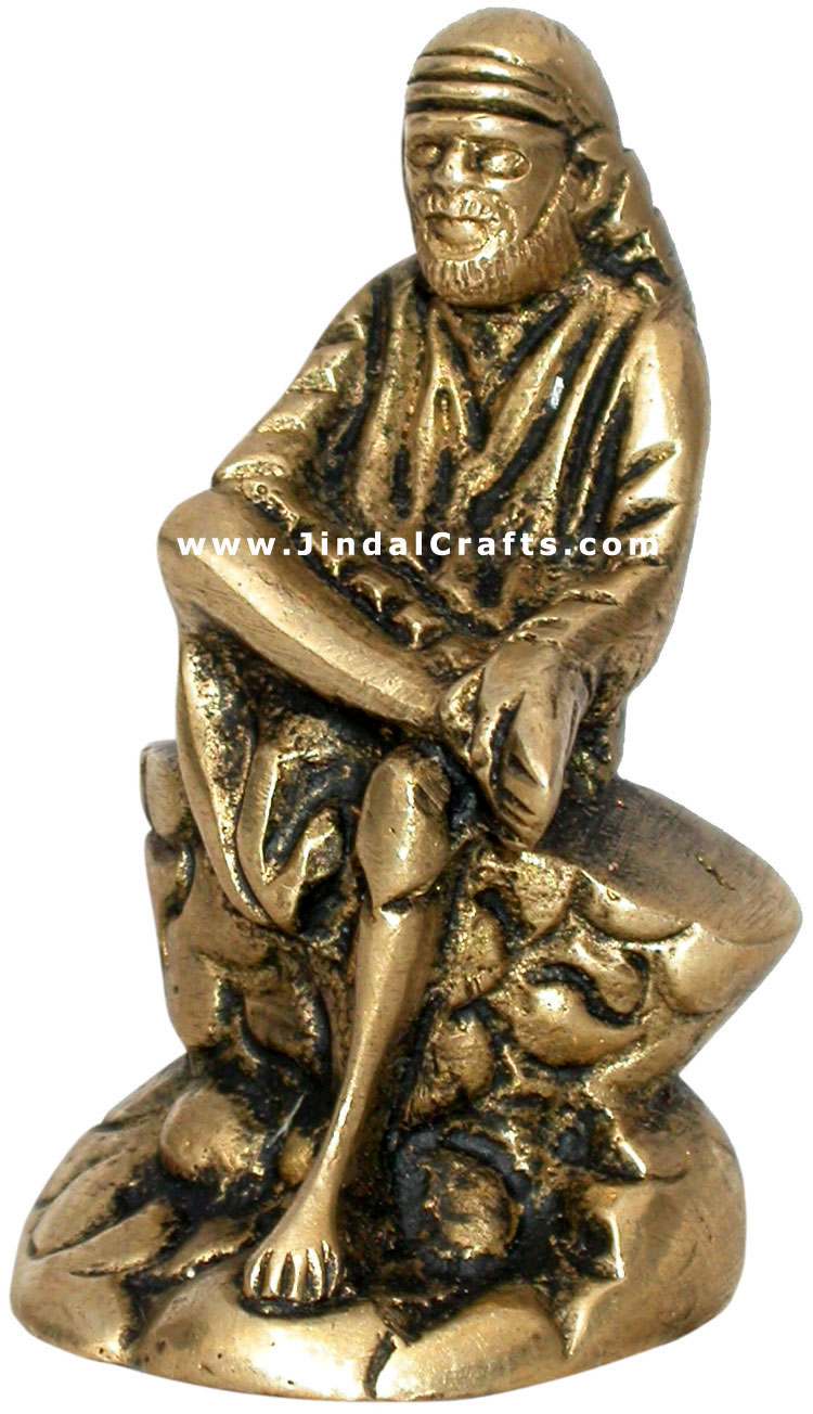 Sai Baba Hindu Religious Figurines Brass Statue Sculptures Artifacts Arts Idols