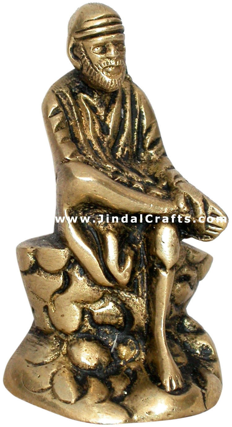 Sai Baba Hindu Religious Figurines Brass Statue Sculptures Artifacts Arts Idols