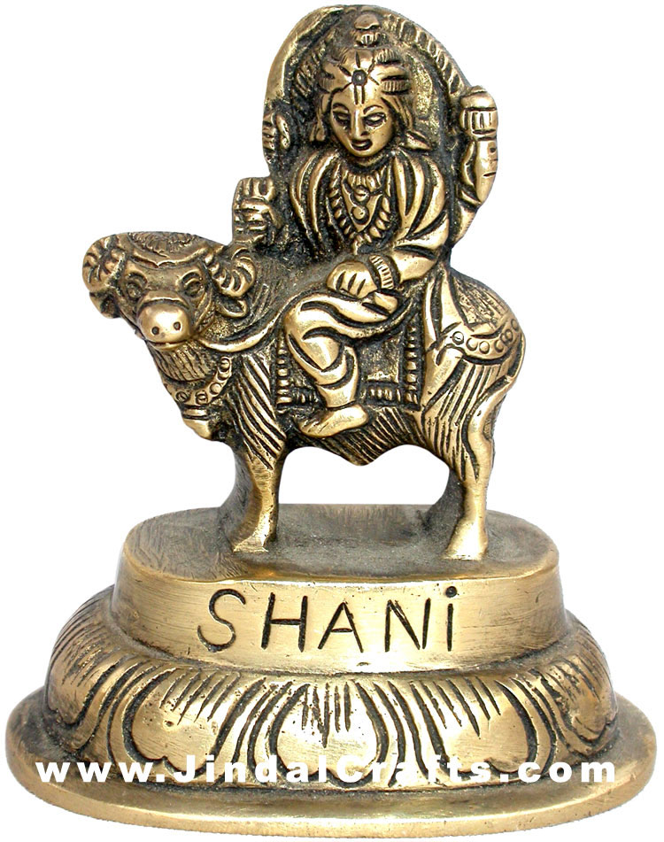 Shani Indian God Brass Idols Hand Crafted Sculptures
