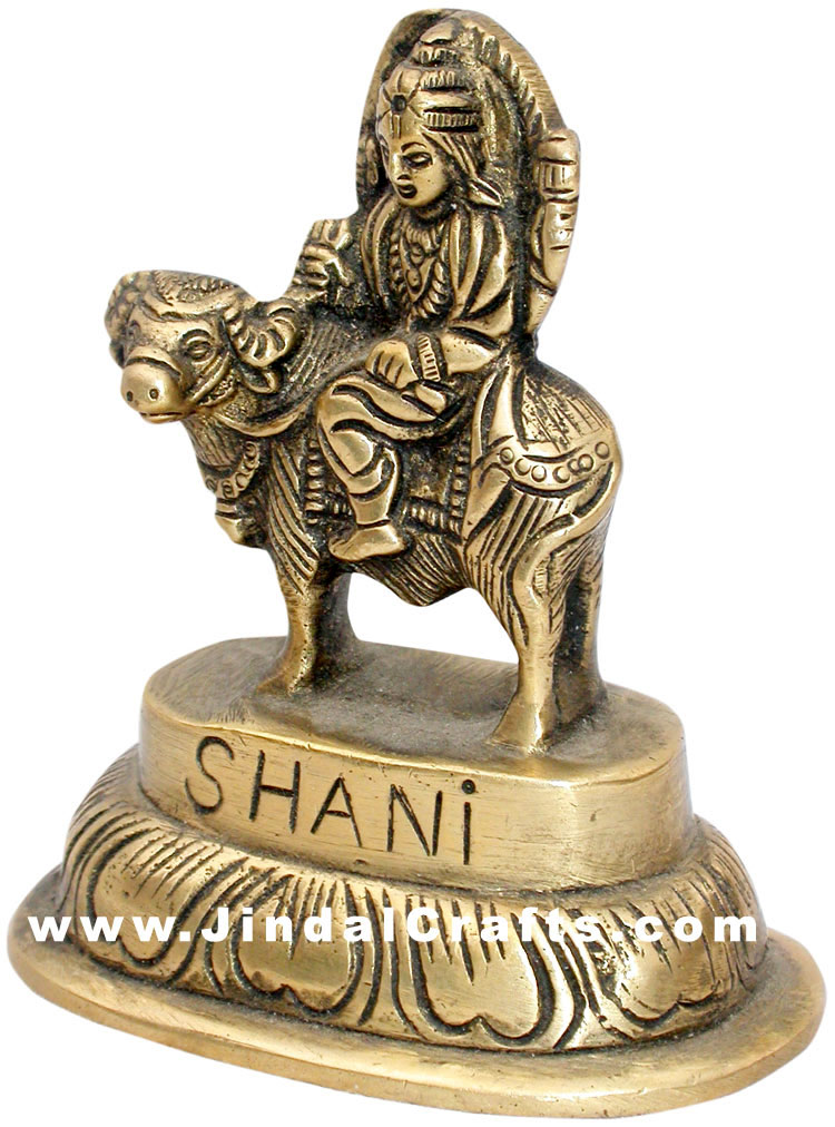 Shani Indian God Brass Idols Hand Crafted Sculptures