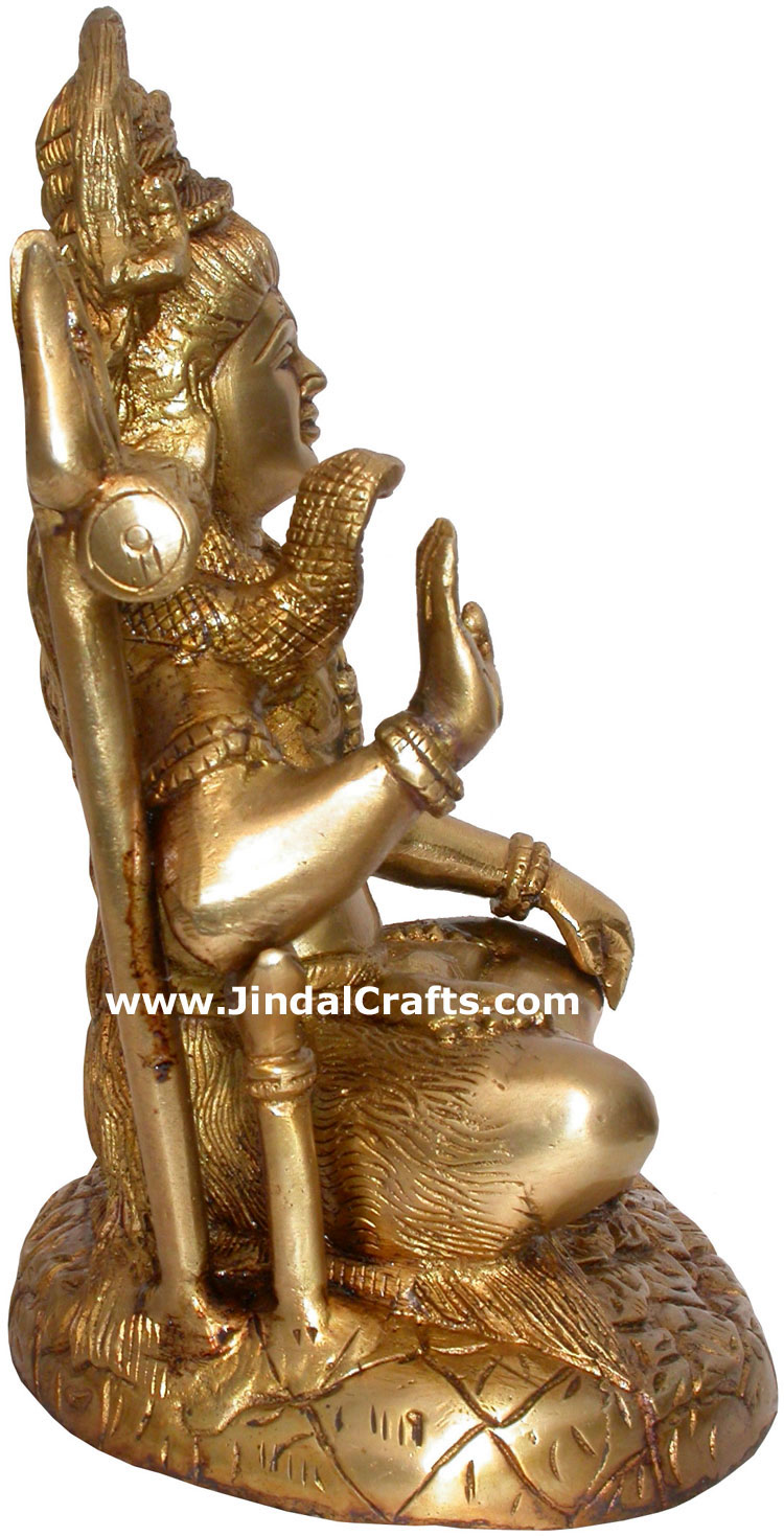 Hindu Deities God Shiva India Brass Carving Artifacts Hindu Religious Handicraft