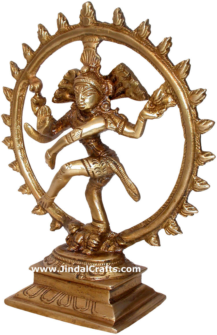 Hindu Deities God Shiva as Natraj India Brass Carving Handicraft Home Decor Arts