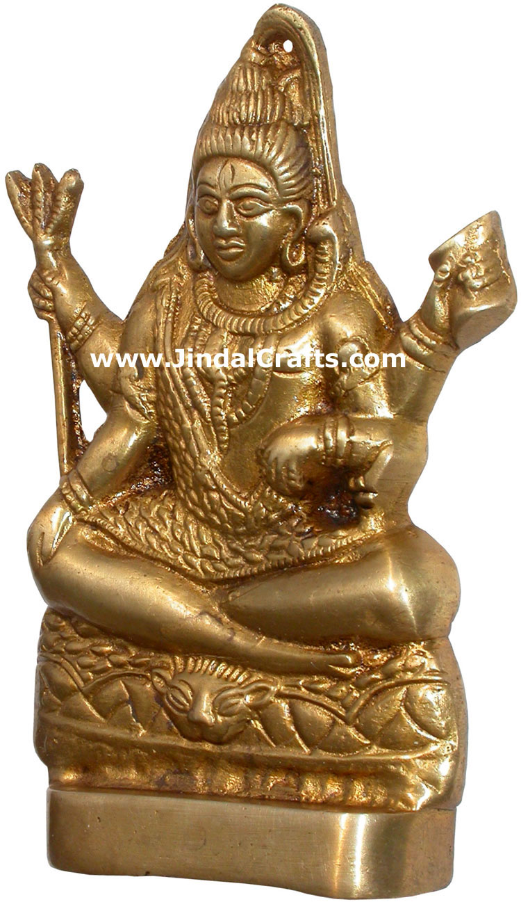Hindu Deities God Shiva India Brass Carving Artefacts