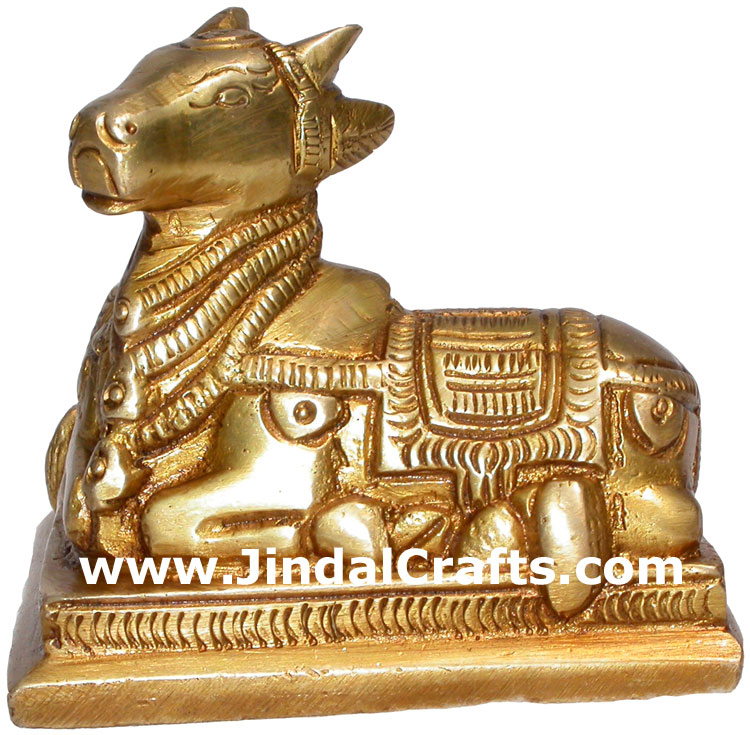 Nandi Bull The Mount of Lord Shiva Brass Idol Gifts Art