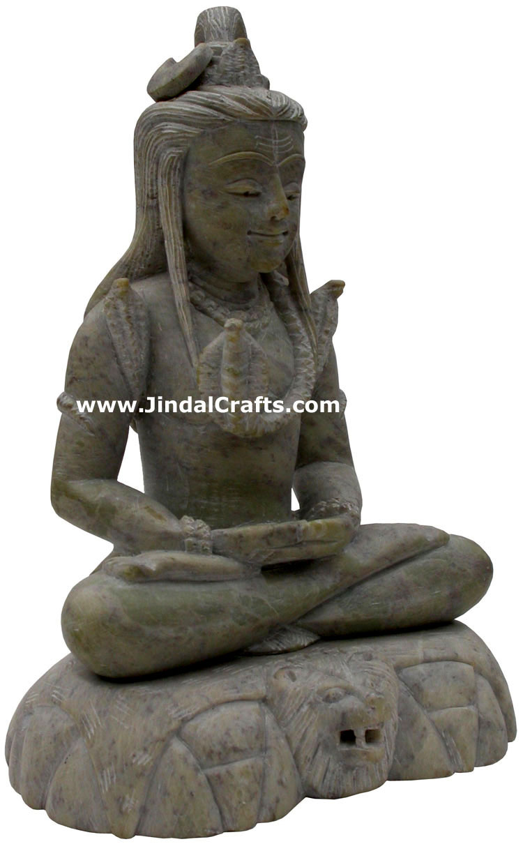 Lord Shiva Hand Carved Stone God Statue Indian Hindu Religious Sculpture Figures