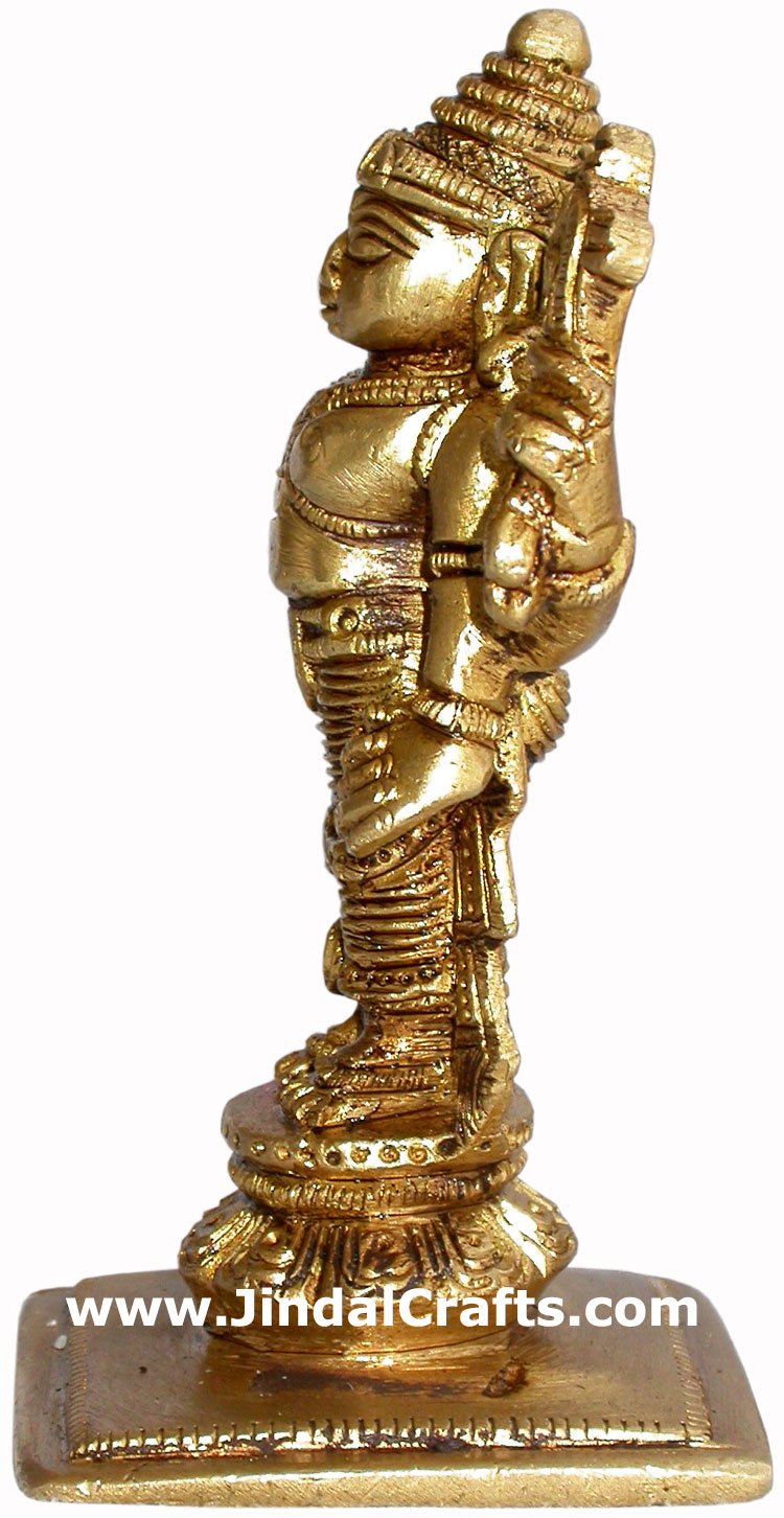 Vishnu - Hand Carved Indian Art Craft Handicraft Home Decor Brass Figurine