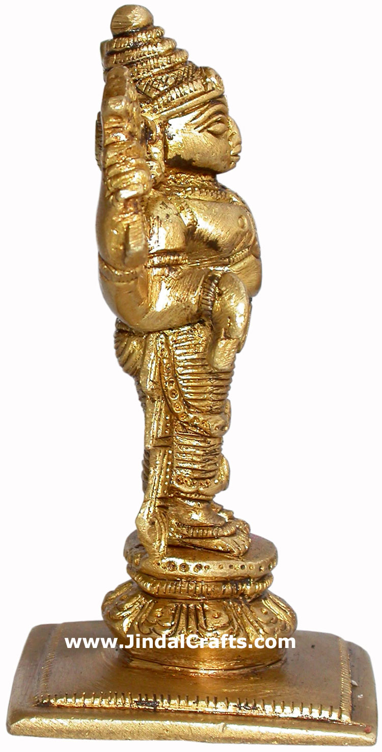 Vishnu - Hand Carved Indian Art Craft Handicraft Home Decor Brass Figurine