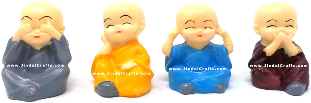 Set of 4 Monks - Polyresin made Decorative Figures India