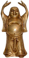 Brass Happy Buddha India Artifacts Arts