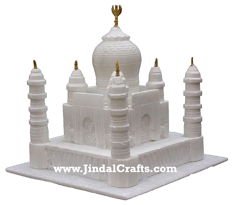 White Marble Handmade Taj Mahal Replica India Stone Art