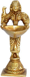 Handmade Brass Oil Lamp Home Decor Artifact Indian Handicrafts Crafts Arts