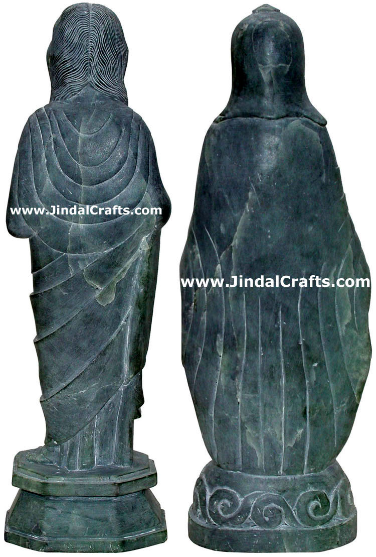 Mother Marry Jesus Handcarved Sculpture Indian Catholic Artifacts Statues Idols