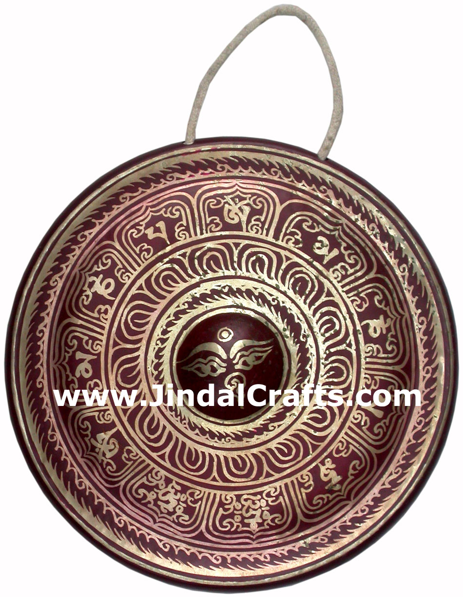 Gong - Hand Carved Indian Art Craft Handicraft Home Decor Copper