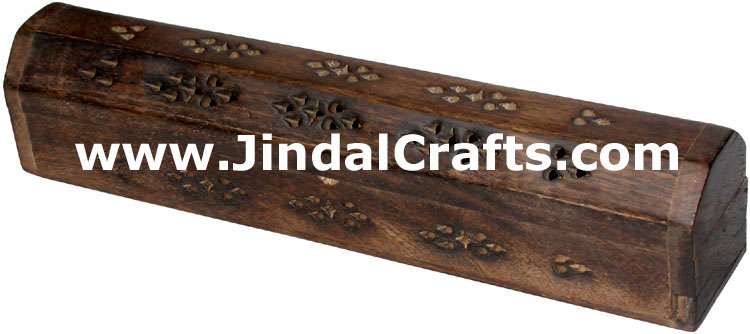 Antique F Incense Holder Hand Carved Wooden Indian Art