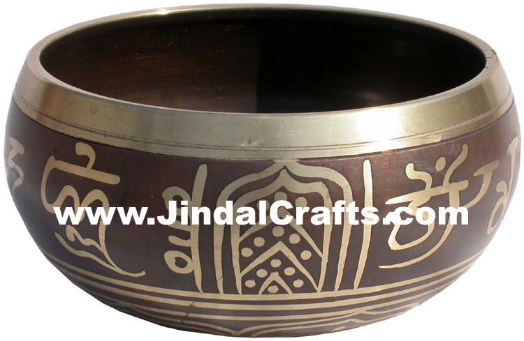 Handcarved Brass Bronze Five Metals Seven Metals Singing Bowl India Buddhism Art