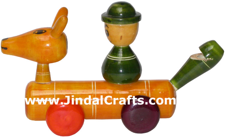 Whistle Vehicle - Handmade Wooden Toy from India