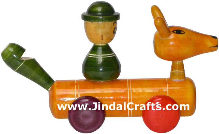 Whistle Vehicle - Handmade Wooden Toy from India