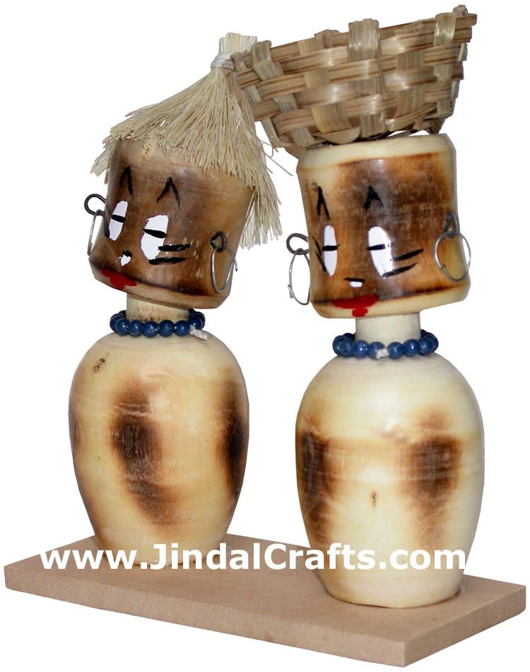 Pair  - Wooden Hand Carved Couple