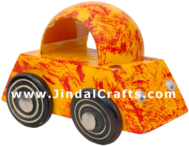 Handmade Handpainted Wooden Car Toy India Traditional