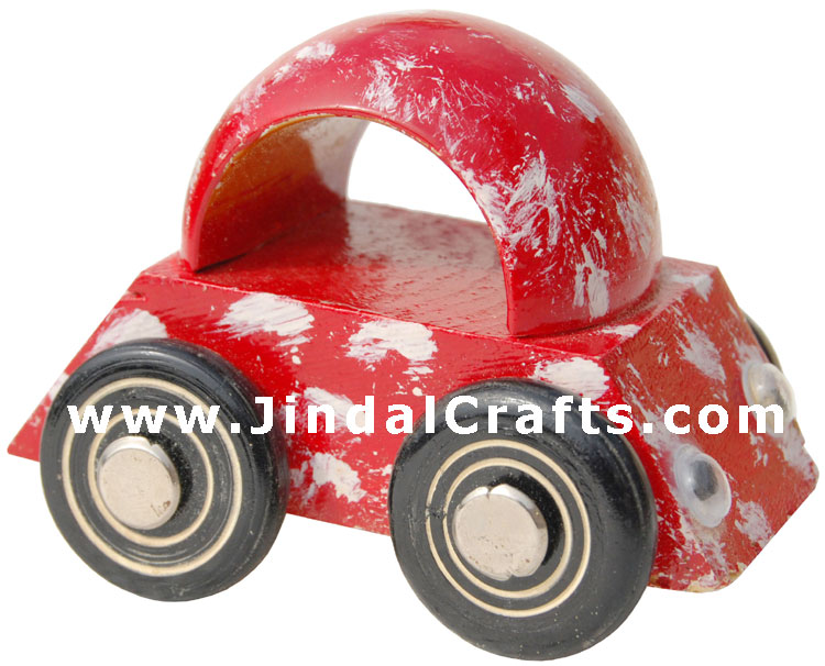 Handmade Handpainted Wooden Car Toy India Traditional