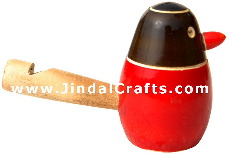 Handmade Handpainted Wooden Whistle Toy India Art