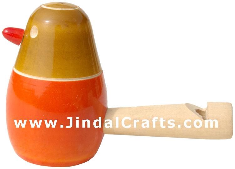 Handmade Handpainted Wooden Whistle Toy India Art