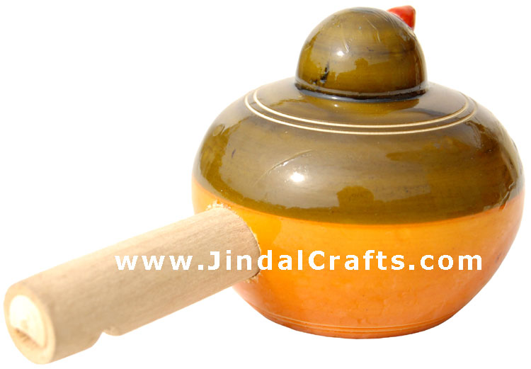 Handmade Handpainted Wooden Whistle Toy India Art
