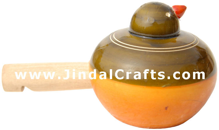 Handmade Handpainted Wooden Whistle Toy India Art