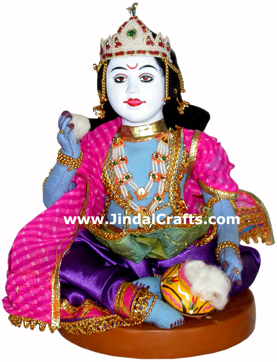 Bal Gopal Krishna Handmade Traditional Indian Collectible Costume Doll Home Art