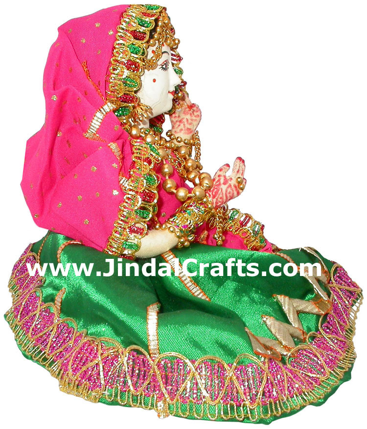Handmade Traditional Indian Bridal Collectible Costume Doll Princess Barbie Art