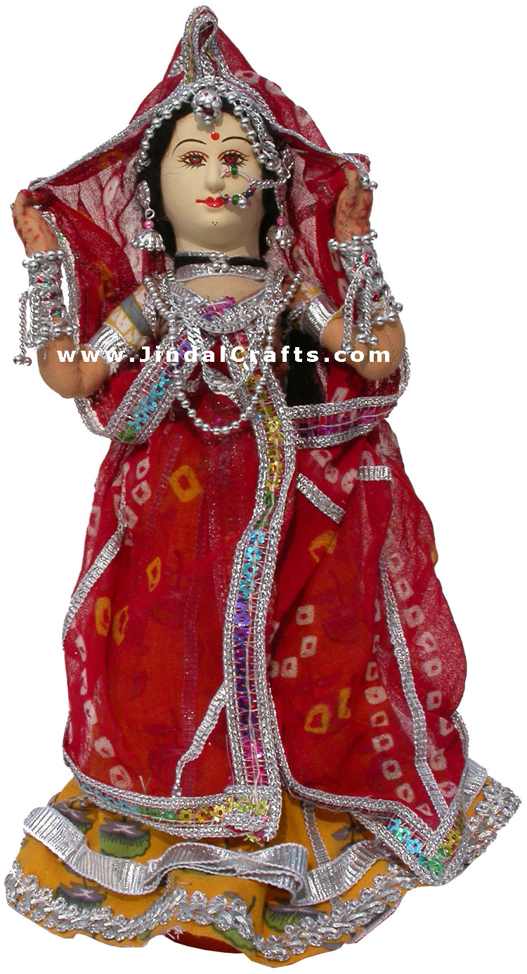 Handmade Traditional Indian Collectible Costume Doll Home Decor Artifact Figures