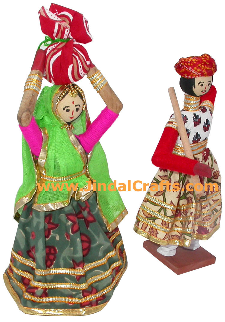 Handmade Traditional Dolls India Art - Village Couple