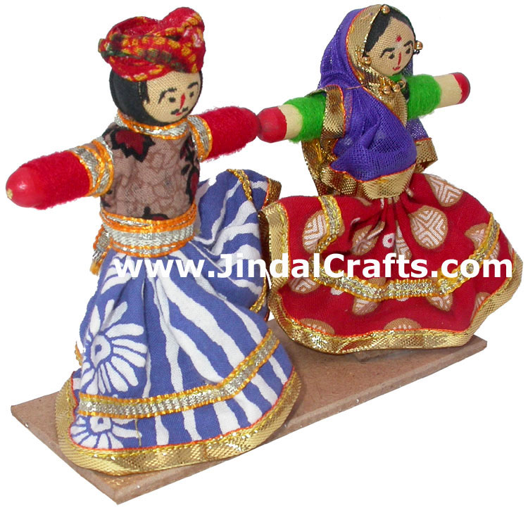 Handmade Traditional Village Couple Dolls Indian Art