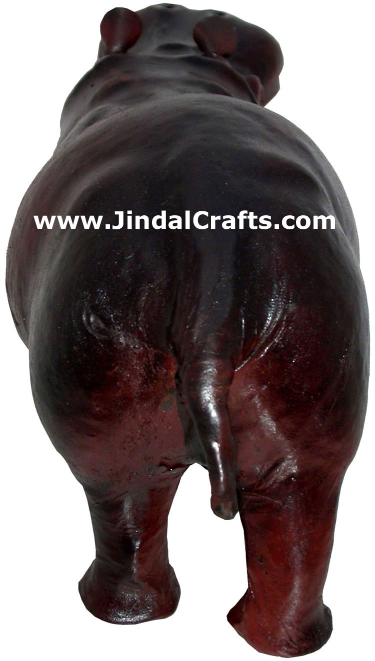 Hippo - Handmade Stuffed Leather Animals Toys India Art