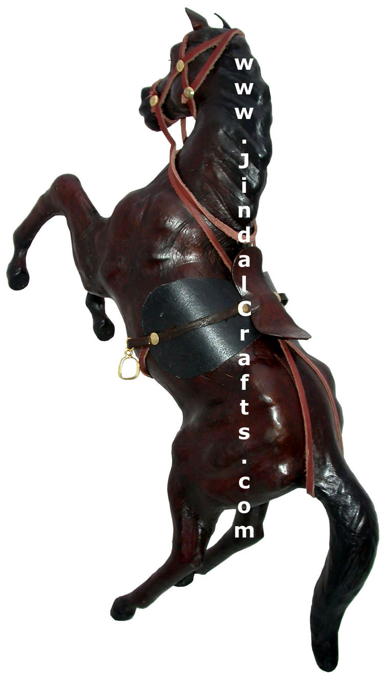 Horse - Handmade Stuffed Leather Animals Toys India Art