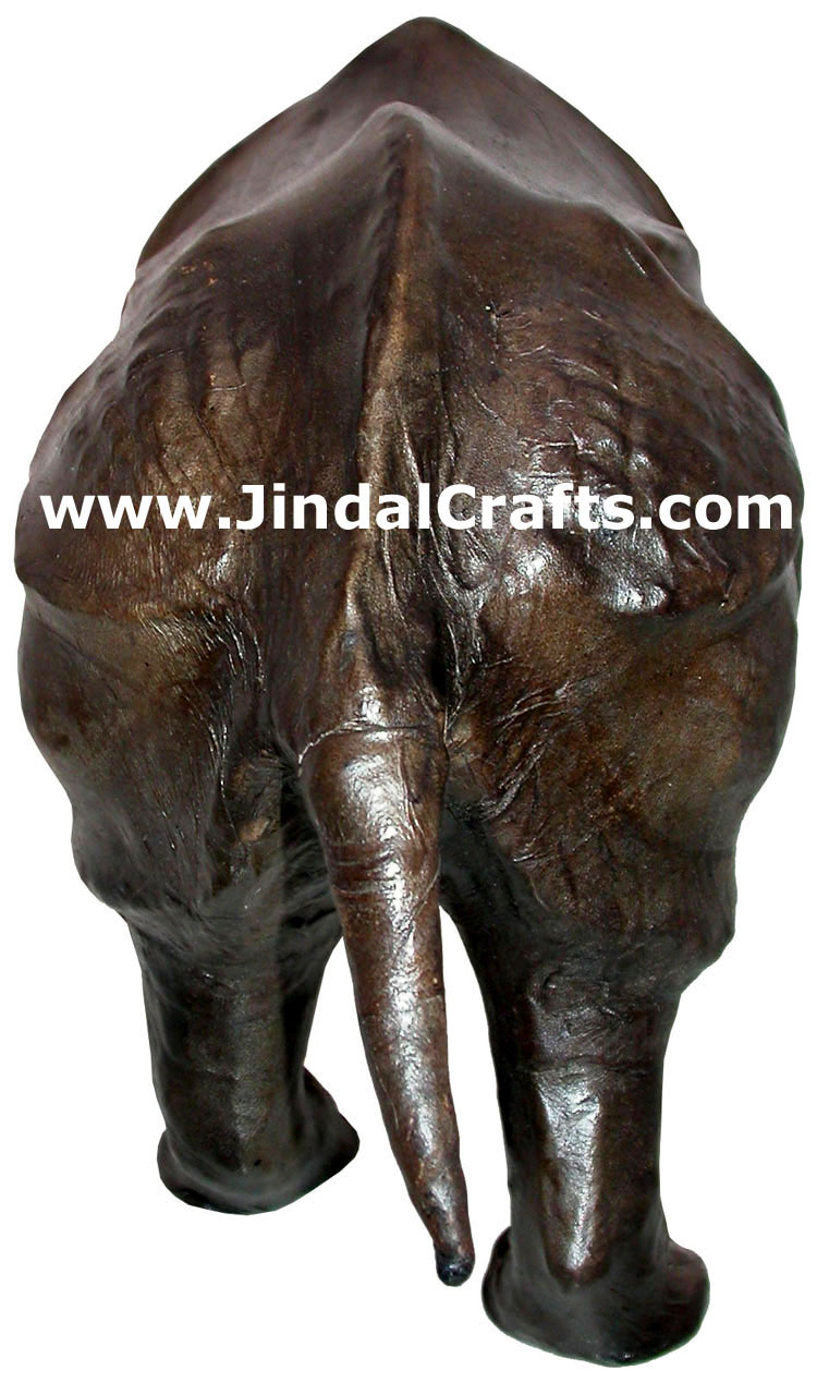 Rhino - Handmade Stuffed Leather Animals Toys India Art