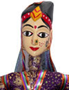 Wooden Puppet of Dancer Anarkali Indian Marionnette Art