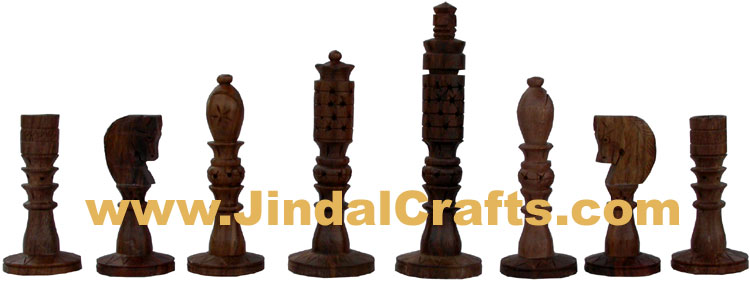 Handcrafted Wooden Indian Chess Figures India Handicraft Arts Crafts