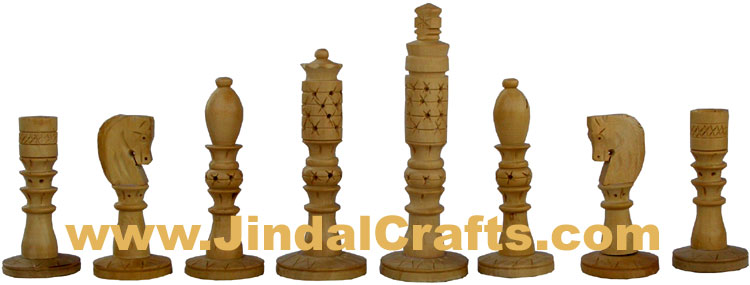 Handcrafted Wooden Indian Chess Figures India Handicraft Arts Crafts