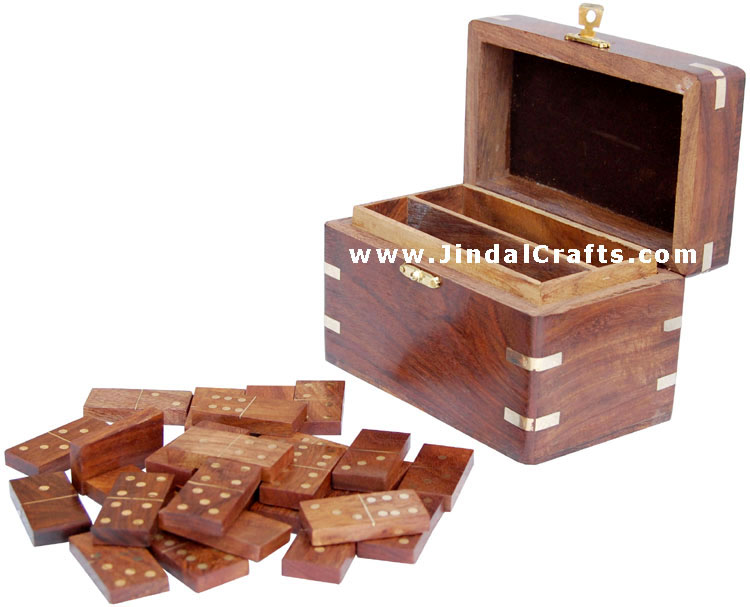 Double Six Domino Box - Indian Traditional Wooden Game