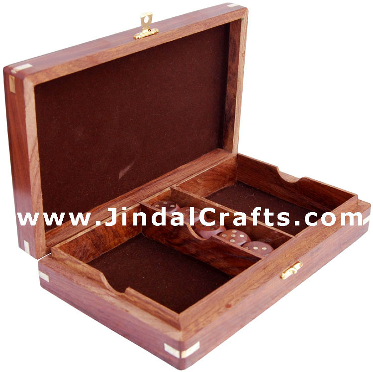 Double Card / Dice Box - Indian Traditional Wooden Game