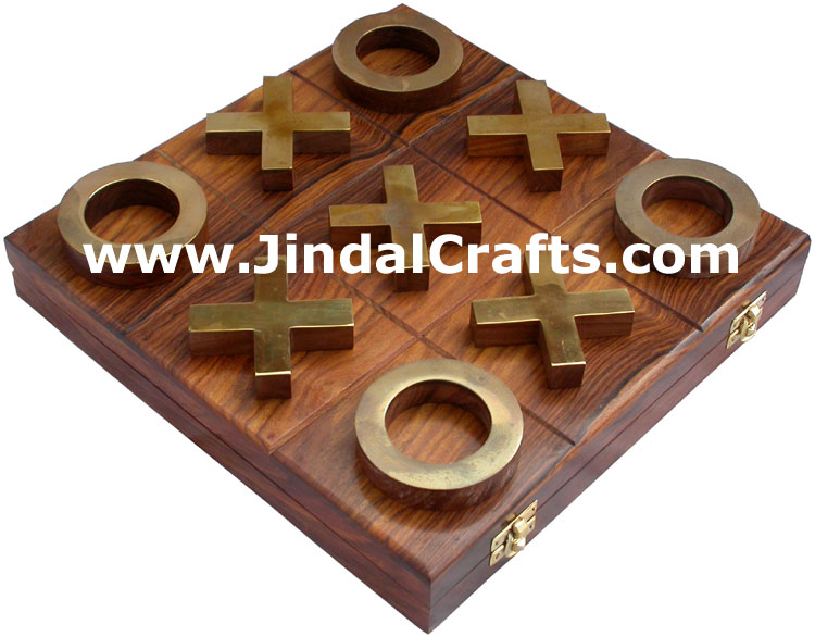 Tic Tac Toe Game Traditional Wood Hand Crafted India