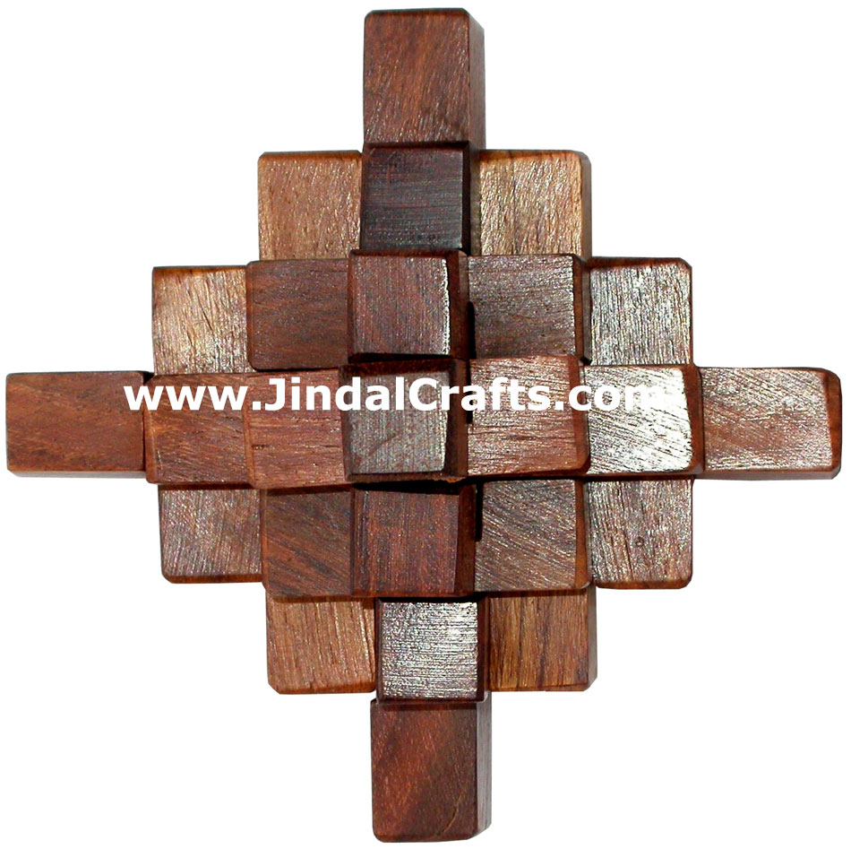 Wooden Puzzles Game Indian Art Craft Handicraft Traditional Hobbies Vintage Toys