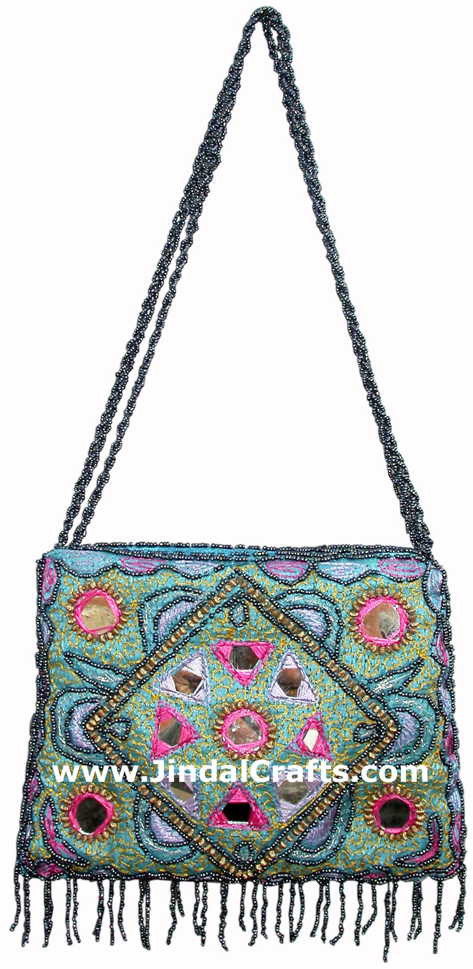 Hand Embroidered Beaded Traditional Shoulder Purse from India