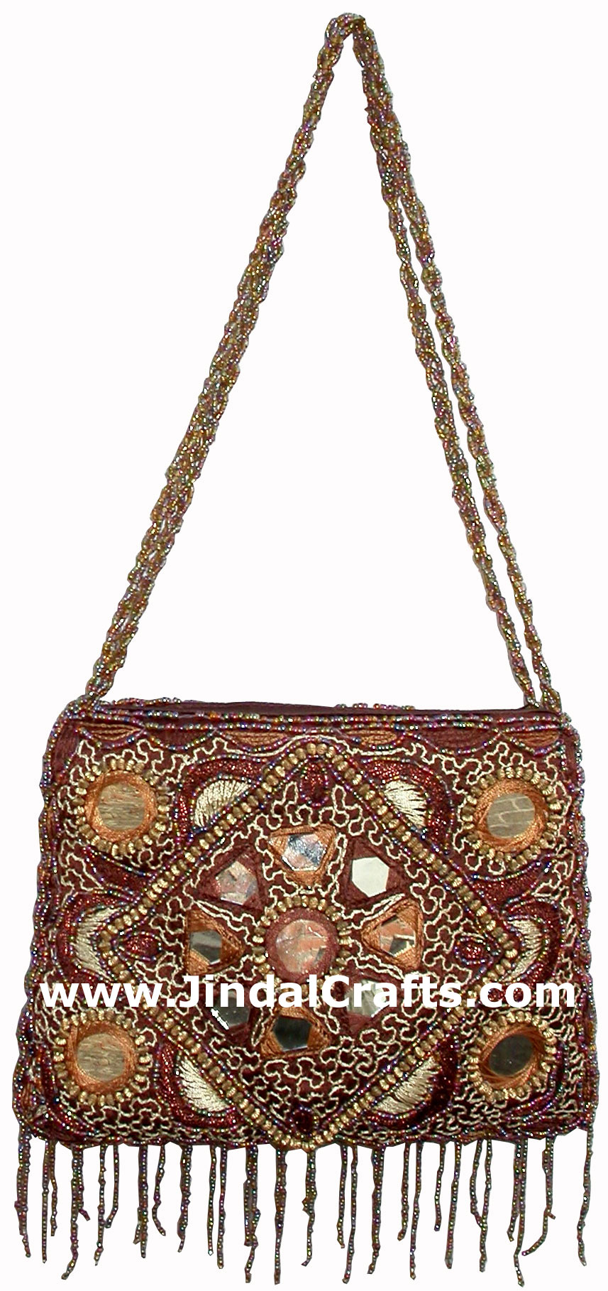 Hand Embroidered Beaded Traditional Shoulder Purse from India