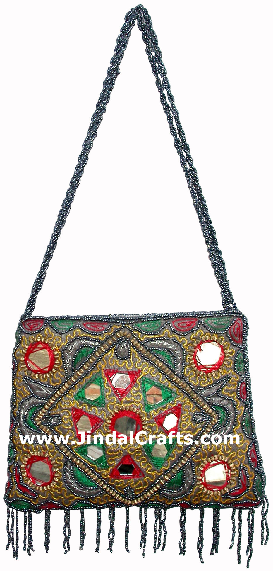 Hand Embroidered Beaded Traditional Shoulder Purse from India